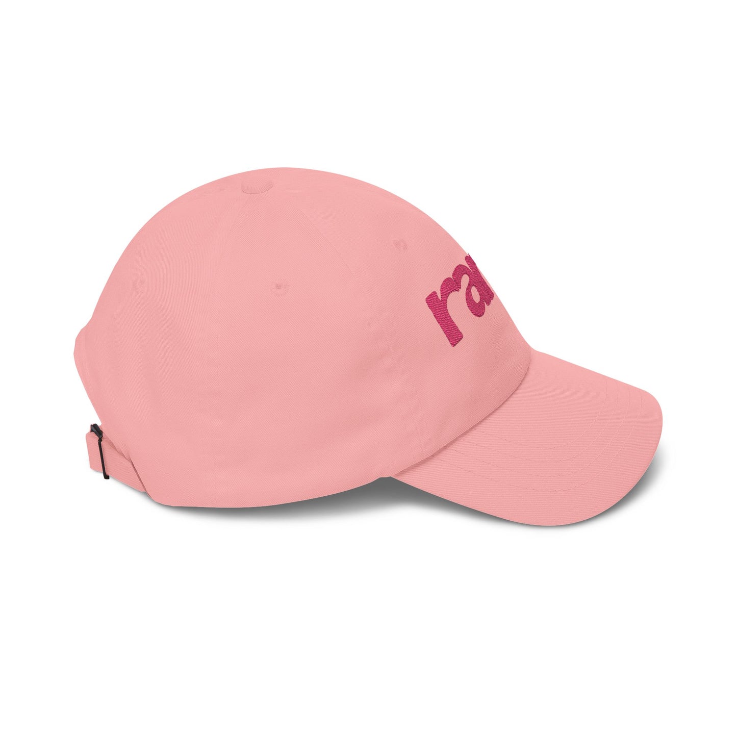Rare Embroidered Dad Cap — White Pink Vintage Logo Baseball Hat