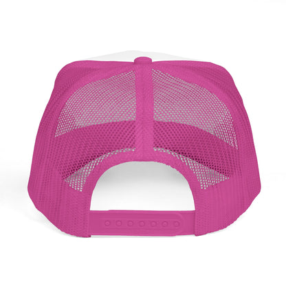 Trucker Cap — “mood: activewear, inactive plans.” Retro Pink Graphic Hat