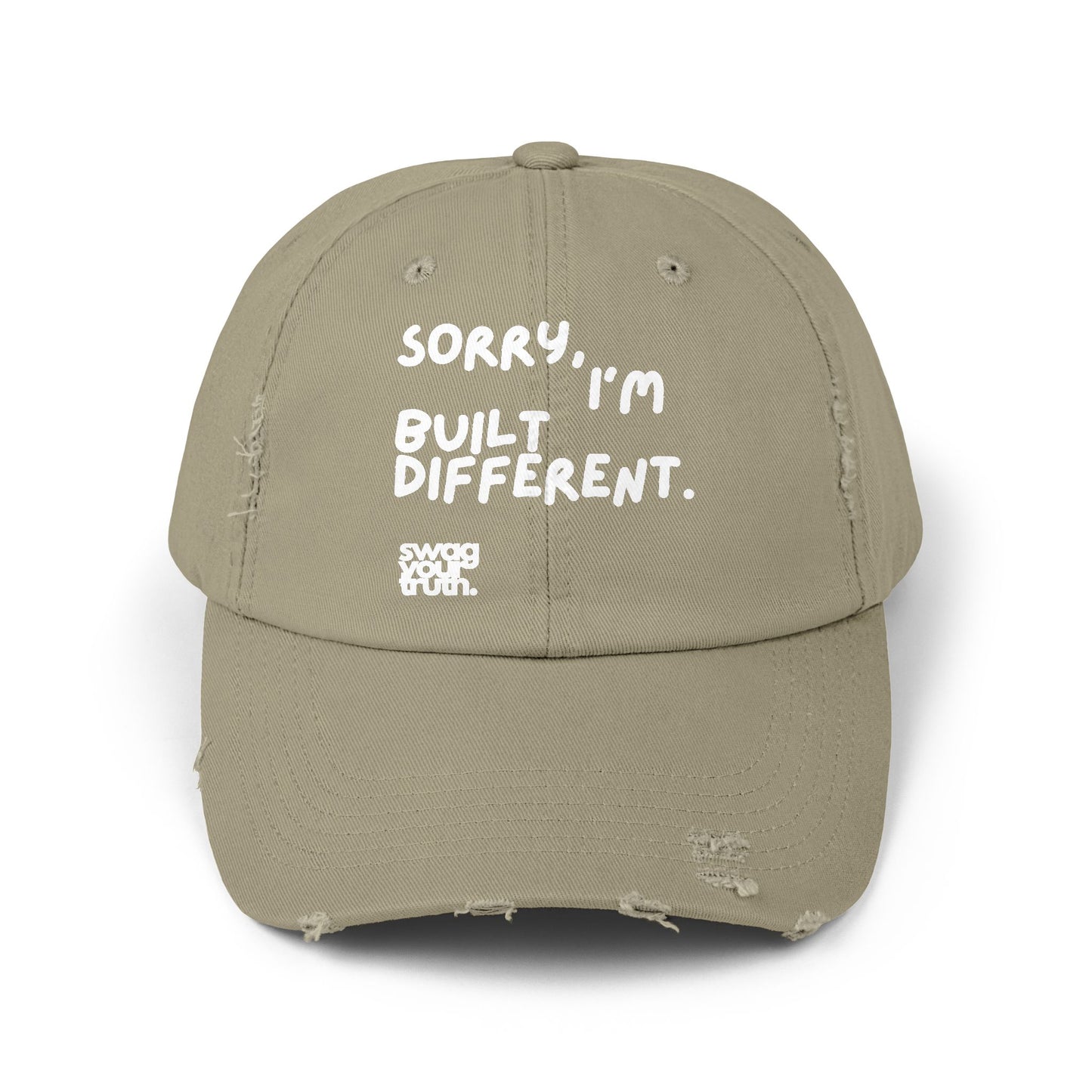 Distressed Cap, Be Different Swag Your Truth, Unique Hat, Cool Headwear, Hipster Cap, Statement Cap, Personalized Beanie