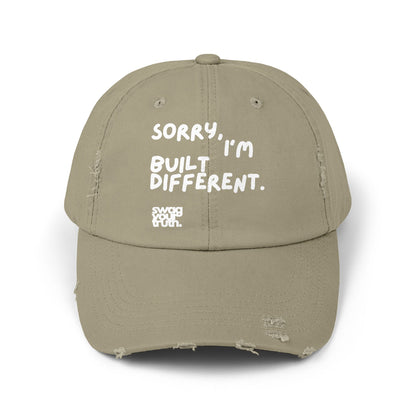 Distressed Cap, Be Different Swag Your Truth, Unique Hat, Cool Headwear, Hipster Cap, Statement Cap, Personalized Beanie