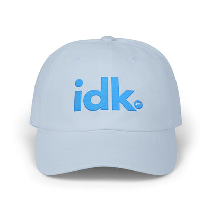 IDK Dad Cap - Casual White Embroidered ‘idk.’ Baseball Hat