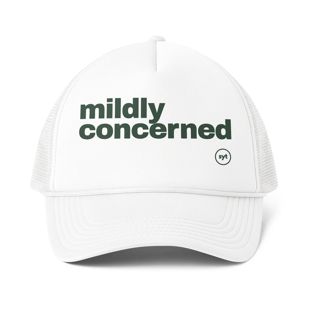 Mildly Concerned Trucker Cap — Retro Casual Foam Mesh Hat