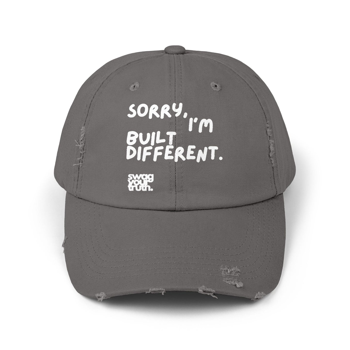 Distressed Cap, Be Different Swag Your Truth, Unique Hat, Cool Headwear, Hipster Cap, Statement Cap, Personalized Beanie
