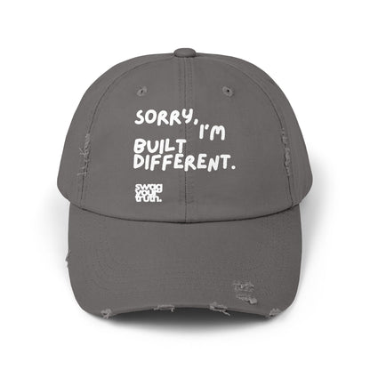 Distressed Cap, Be Different Swag Your Truth, Unique Hat, Cool Headwear, Hipster Cap, Statement Cap, Personalized Beanie