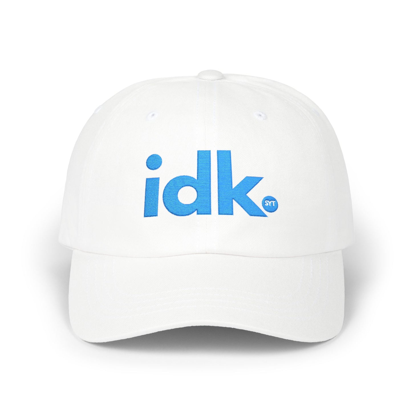 IDK Dad Cap - Casual White Embroidered ‘idk.’ Baseball Hat