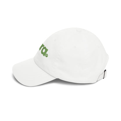 Dad Cap — "aura." Green Grass Embroidered Logo | Casual Eco Vibe Baseball Hat