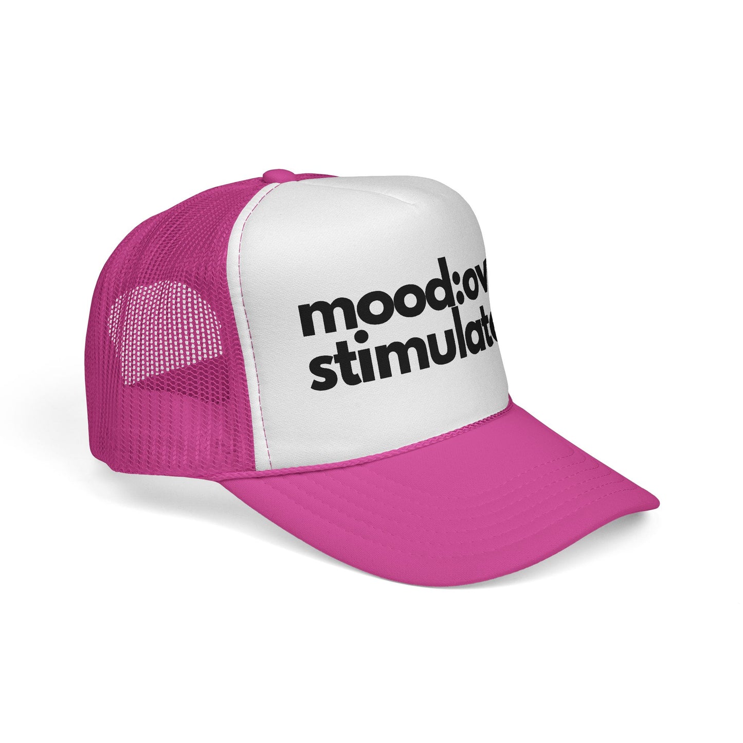 Mood: Over Stimulated Trucker Cap — Bold Graphic Mesh Hat