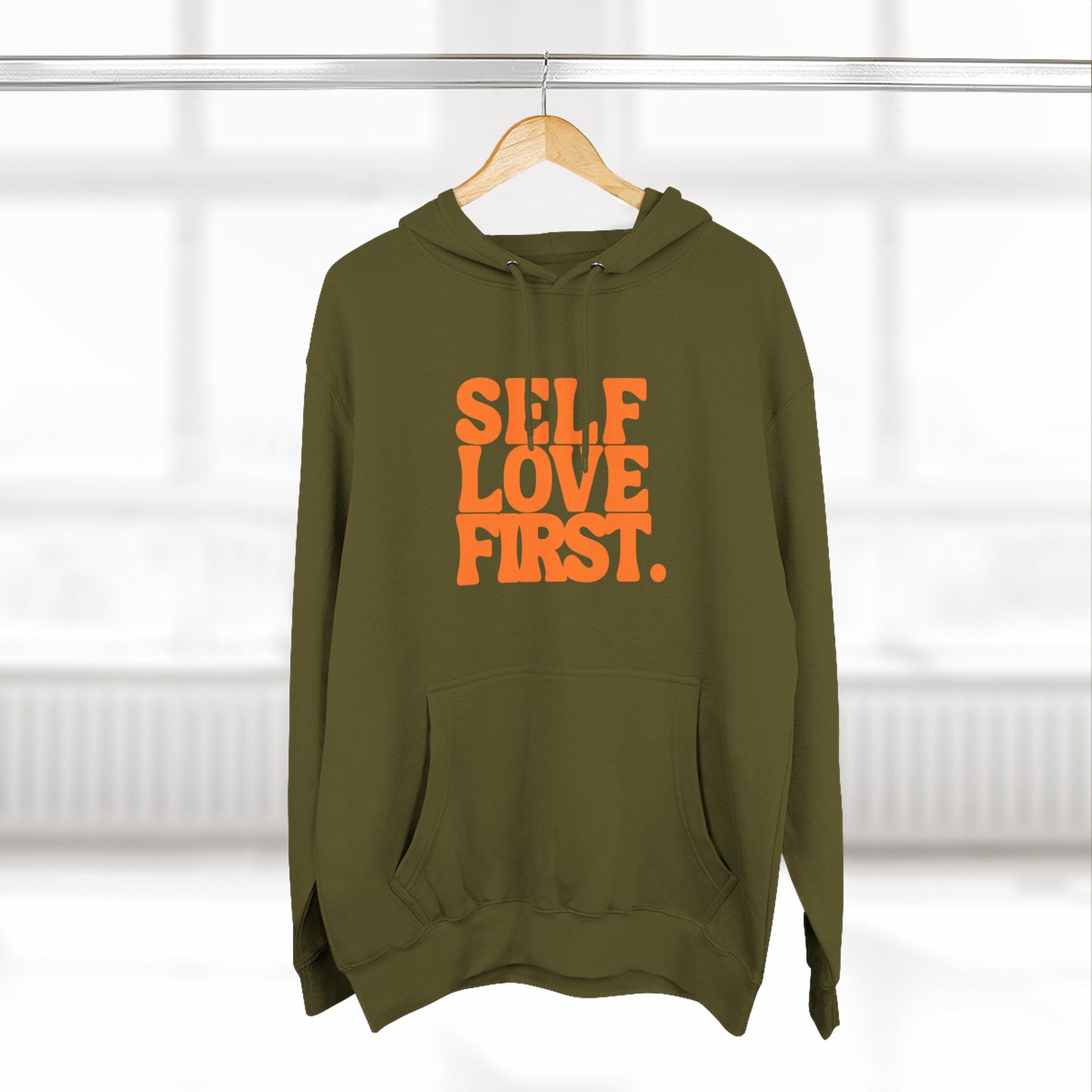 Self Love First Hoodie, Cozy Fleece Sweatshirt, Motivational Apparel, Gift for Her, Self-Care Reminder, Inspirational Wear