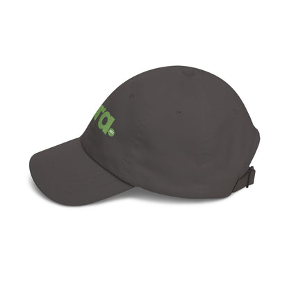 Dad Cap — "aura." Green Grass Embroidered Logo | Casual Eco Vibe Baseball Hat