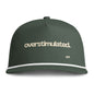 Sunwashed Rope Cap - 'overstimulated.' Embroidered Rope Brim Hat