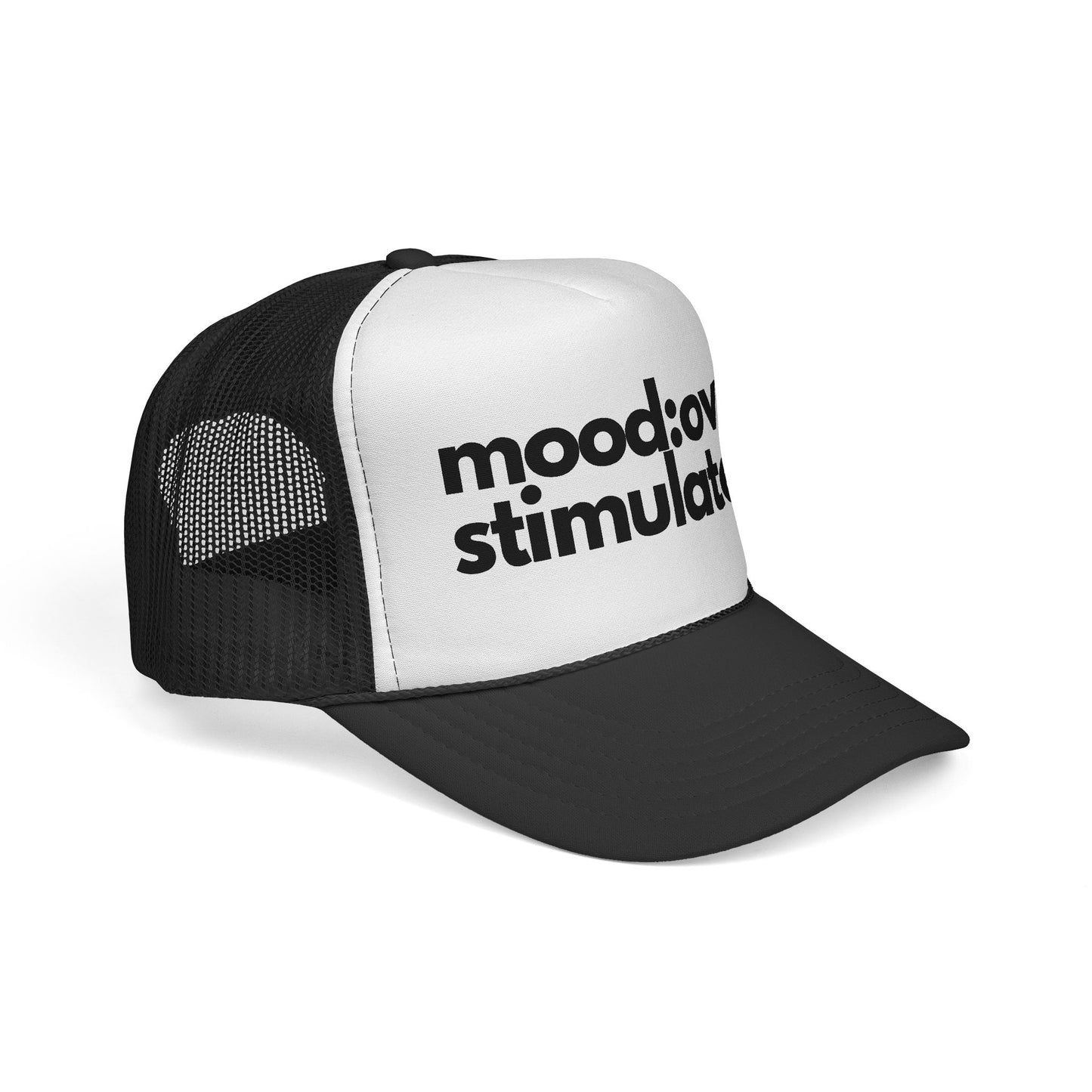 Mood: Over Stimulated Trucker Cap — Bold Graphic Mesh Hat