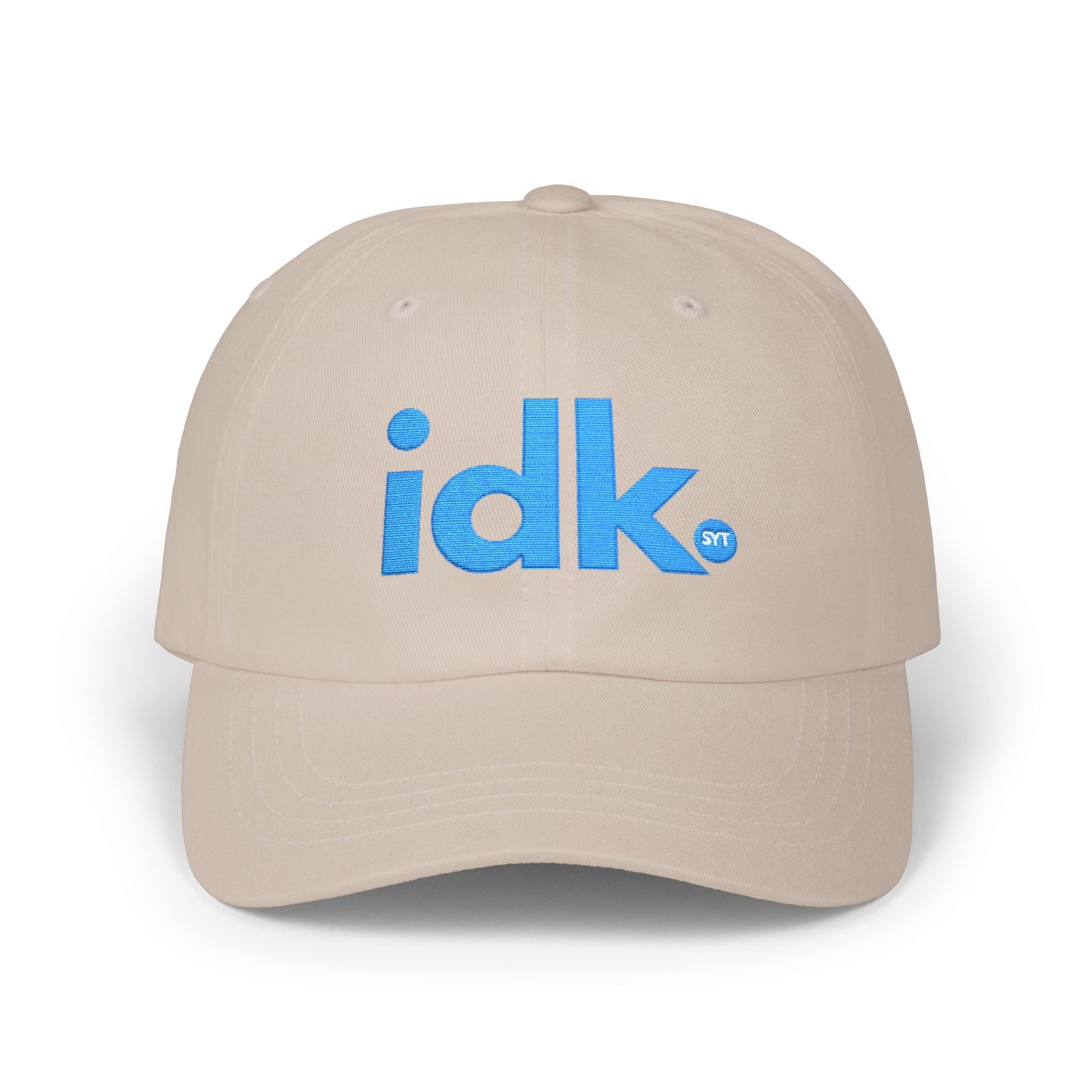 IDK Dad Cap - Casual White Embroidered ‘idk.’ Baseball Hat