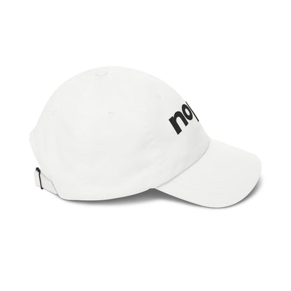 Nope Dad Cap – White Embroidered 'nope.' Baseball Hat