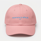 Dad Cap — "expensive & difficult" Embroidered Pink Hat