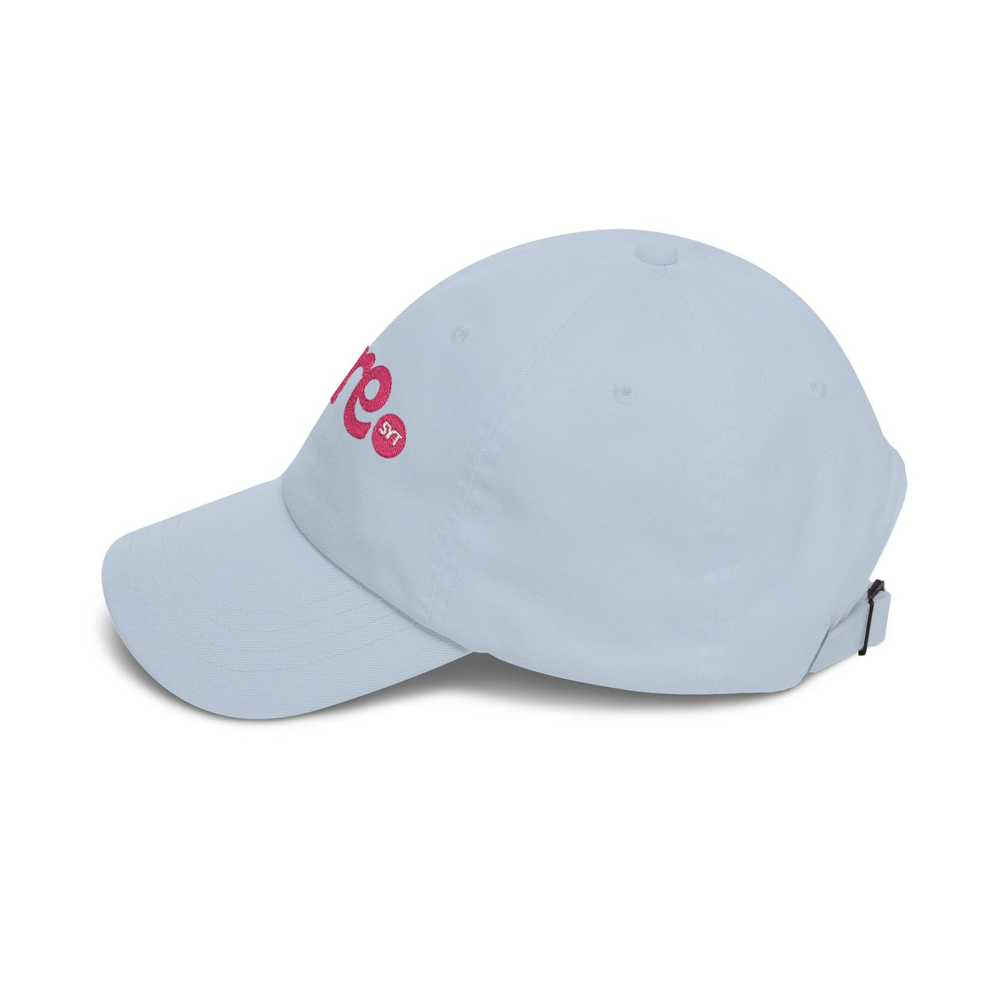 Rare Embroidered Dad Cap — White Pink Vintage Logo Baseball Hat