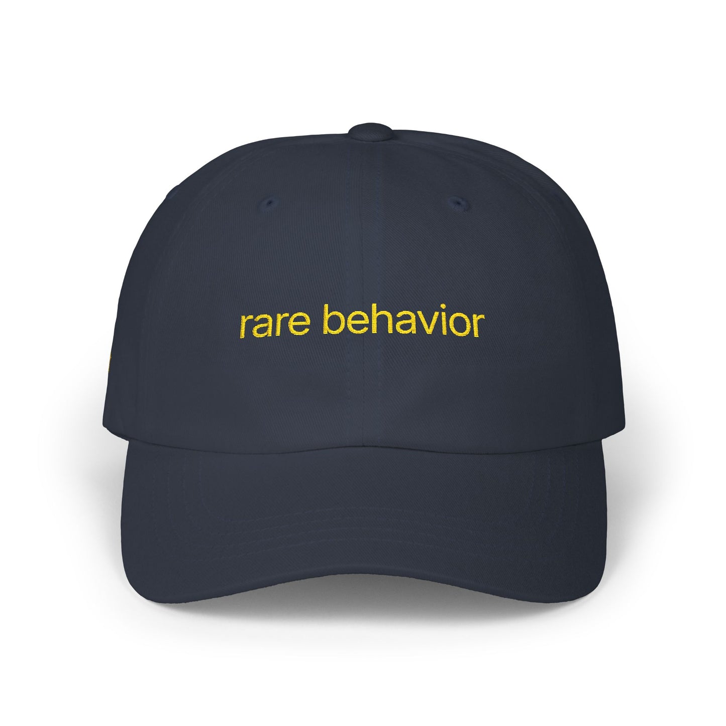 Dad Cap — "rare behavior" Embroidered White Baseball Hat