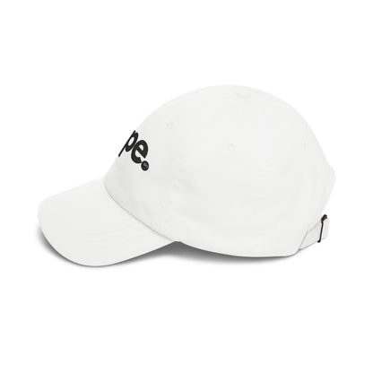 Nope Dad Cap – White Embroidered 'nope.' Baseball Hat