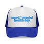 Mental Health Day Trucker Cap — Retro Blue "mood: * mental health day" Design