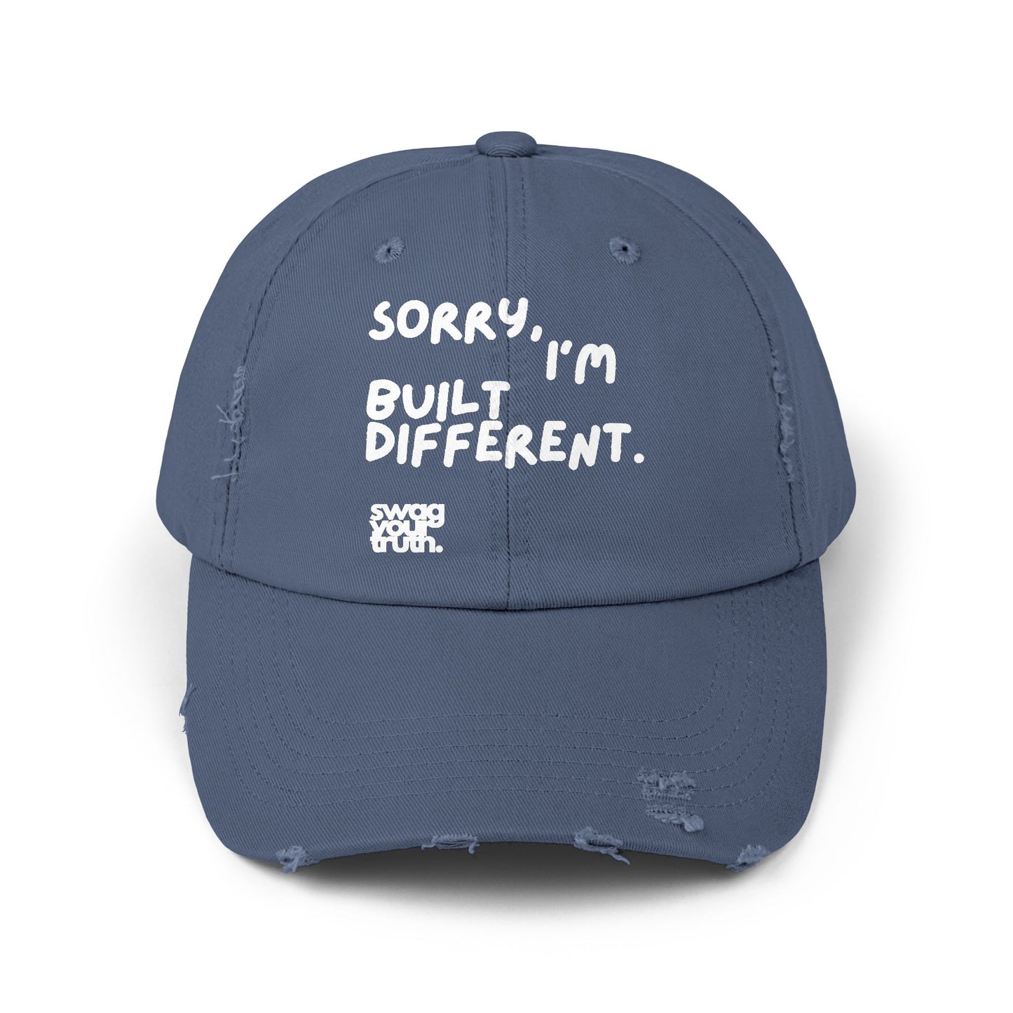 Distressed Cap, Be Different Swag Your Truth, Unique Hat, Cool Headwear, Hipster Cap, Statement Cap, Personalized Beanie