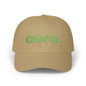 Dad Cap — "aura." Green Grass Embroidered Logo | Casual Eco Vibe Baseball Hat